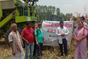 छिटाहामा हार्वेस्टर आएपछि मकैं किसानलाई राहत